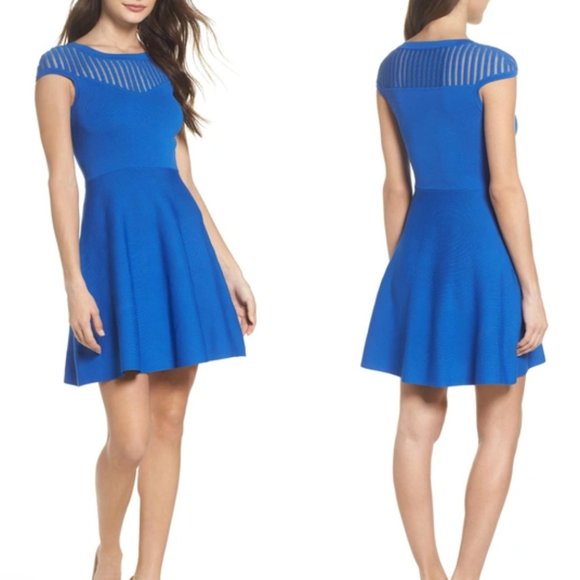 French Connection Dresses & Skirts - French Connection Rose Fit & Flare Dress in Summer Cobalt Size 0